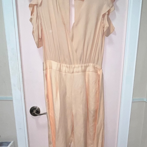 Peach Chiffon Top Jumpsuit - Picture 2 of 3